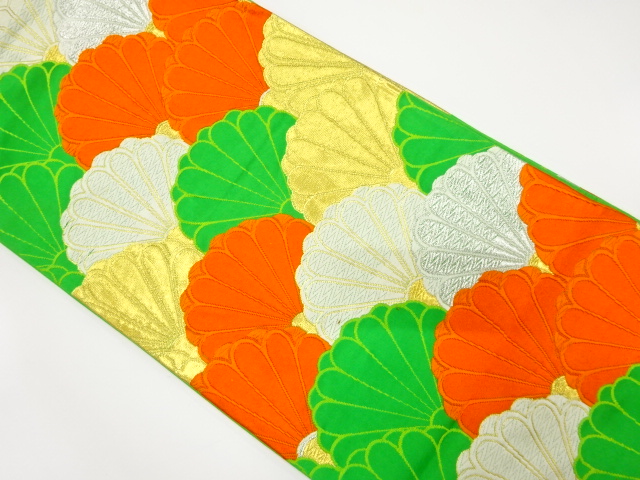 JAPANESE KIMONO / ANTIQUE FUKURO OBI / SILK / WOVEN FLOWERS